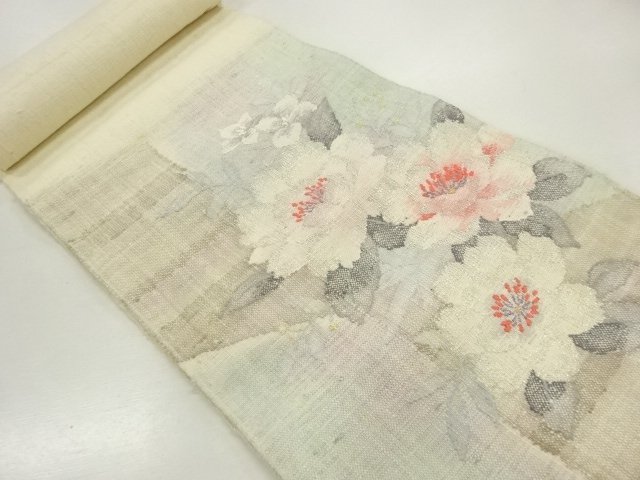 JAPANESE KIMONO / ANTIQUE BOLT FOR NAGOYA OBI / SILK / TSUMUGI